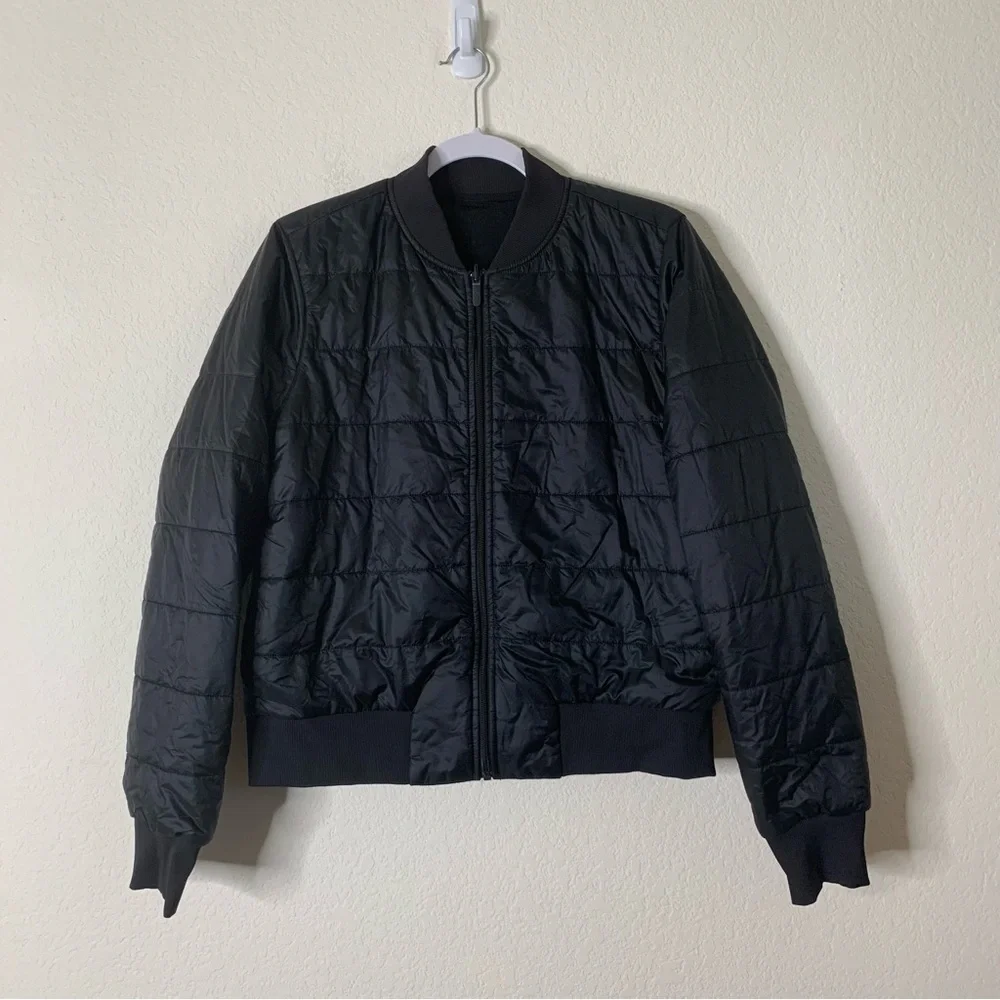 Lululemon womens black non stop reversible bomber jacket 12